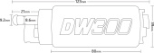 9-301-0847 EVO 8/9 03-06 / Eclipse (turbo AWD) 95-98 DW300 340 L/H In-Tank Bränslepumpskit Deatschwerks (4)