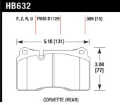 HB632B.586 HPS type Bromsbelägg (HB632) Hawk Performance (2)