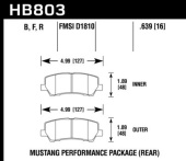 HB803F.639 HPS type Bromsbelägg (HB803) Hawk Performance (2)