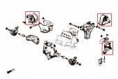 HR-5827-A Honda Civic EK Förstärkta Motorfästen 3 Delar/Set (Ej Främre två fästen - Under kylaren) Hardrace (2)