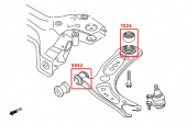 HR-7824 Volkswagen Audi / / VW Främre Länkarmsbussningar Bakre (Förstärkta Gummibussningar) 2 Delar/Set Hardrace (2)