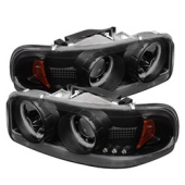 PRO-YD-CDE00-CCFL-BSM Sierra 1500/2500/3500 99-06 Strålkastare Projektor LED (Utbytbara LEDs) Svarta Röktonade Spyder Auto (1)