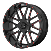 wlp-M35-020756R MSA Offroad Wheels Bandit 20X7 ET0 4X156 132.00 Gloss Black Milled W/ Red Tint (1)